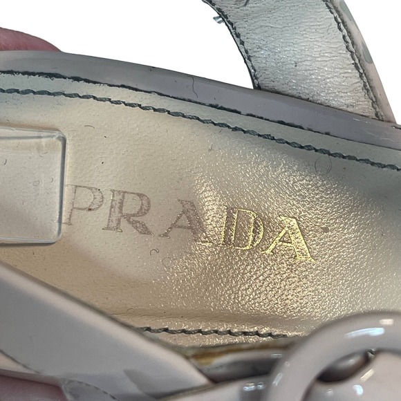 Prada Vernice Patent Leather Crisscross Platform Sandals Size 39.5 Retail $1,170 - Picture 7 of 11